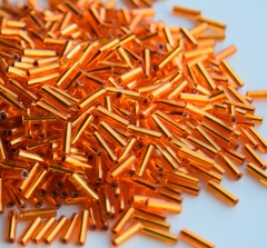 Стеклярус 6мм Миюки, 0008 Silver Lined Orange