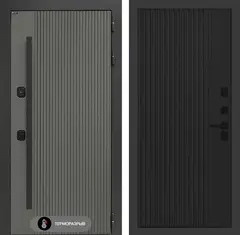 Уличная входная дверь с терморазрывом Термолаб 1 тепло Асфальт с патиной 29 Хомс Черный кварц