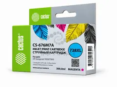 Картридж струйный Cactus CS-676M7A 738XL пурп.пигм. (300мл) для HP DesignJet T850, T950 с чипом