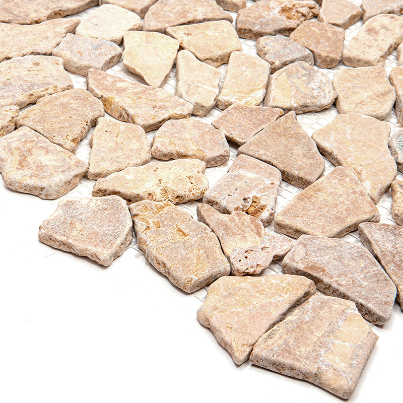 7M097-ML Мозаичная плитка из мрамора Natural Paladium бежевый светлый камень матовый