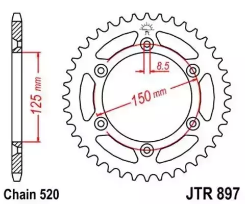 Звезда ведомая JTR897 40SC