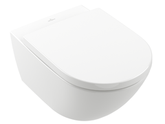 Villeroy&Boch 4670T001 Унитаз, Villeroy&Boch, Subway 3.0, безободковый (с открытым смывным краем), тип установки-подвесной, ширина, мм-370, глубина, мм-560, высота, мм-360, форма чаши-овальная, выпуск-горизонтальный, материал-керамика, сиденье-необхо фото
