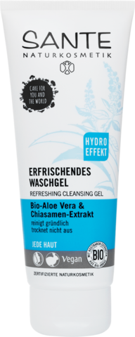 SANTE Освежающий очищающий гель для любого типа кожи с Био- Алоэ и Био экстрактом семян Чиа
