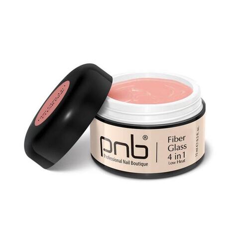 Гель файбер со стекловолокном 4 в 1 Fiber Glass gel Clear Pink PNB, 15 мл