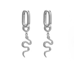 Пара серёжек: Хупы Змейка, silver