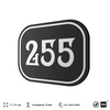 Номерок на дверь квартиры 255, для кабинета, офиса, шильдик 9 х 7 см, черный, Айдентика Технолоджи