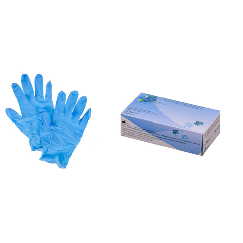Мед.смотров. перчатки нитрил, н/с, н/о, текстур, голубые, CW27 (S), 50 п/уп
