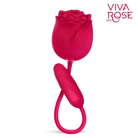 Малиновый двойной вибростимулятор - Bior toys VIVA ROSE TOYS RT-34003