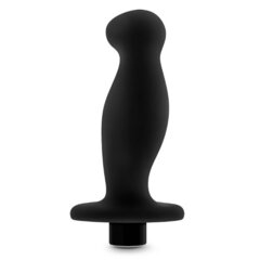 Черный анальный вибромассажёр Silicone Vibrating Prostate Massager 02 - 10,8 см. - 