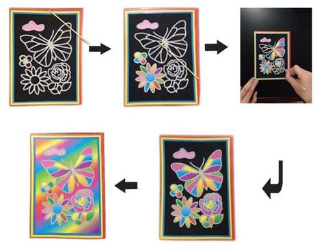 Magic Color Scratch Art Paper Childrens Set 1