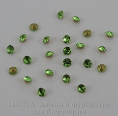 Стразы ювелирные (цвет - светло-зеленый) 2 мм, 10 шт