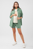Рубашка для беременных 13719 зеленый гранит