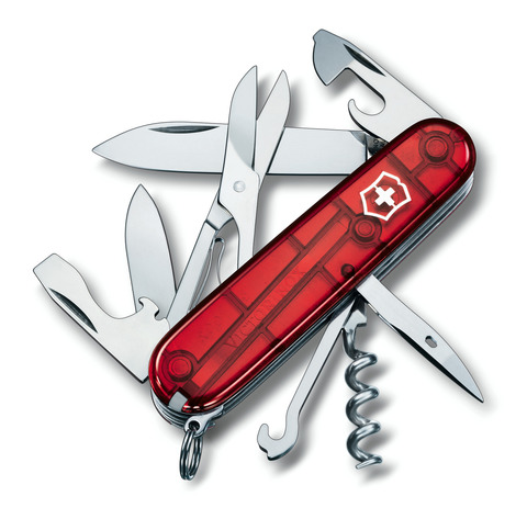 Складной нож Victorinox Climber Red Trans (1.3703.T) 91 мм., 14 функций, полупрозрачный красный - Wenger-Victorinox.Ru