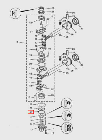 Кольцо уплотнительное   для лодочного мотора T15, OTH 9,9 SEA-PRO