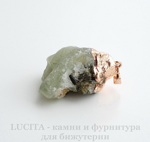 Подвеска Пренит с покрытием фольги (цвет - розовое золото) 34,8х27,2х20 мм №11