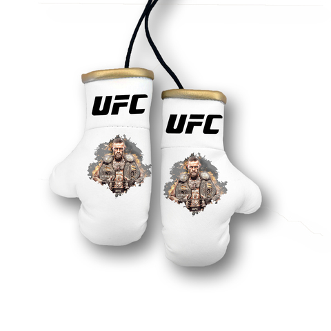 Перчатки боксерские комбинированные "Конор Макгрегор", белые с золотым