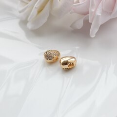 Подвеска спейсер с фианитами 10*8 мм, позолота, П599