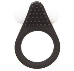 Чёрное эрекционное кольцо LIT-UP SILICONE STIMU RING 1 BLACK - 