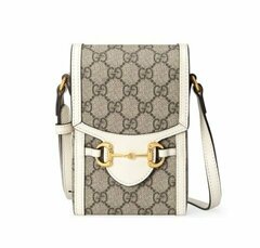 Мини-сумка женская Gucci Horsebit 1955 белый