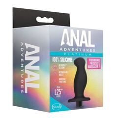 Черный анальный вибромассажёр Silicone Vibrating Prostate Massager 02 - 10,8 см. - 