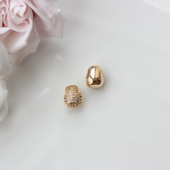 Подвеска спейсер с фианитами 10*8 мм, позолота, П599
