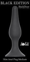 Серая анальная пробка Slim Anal Plug Medium - 11,5 см. - 