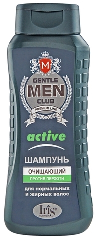 Gentlemen club Шампунь ACTIVE очищающий для нормальных и жирных волос от перхоти 400 мл. Iris