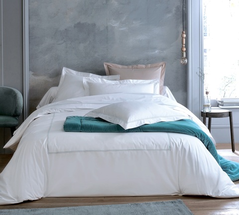 Постельное белье 2 спальное евро макси Blanc des Vosges Souvenirs Celadon