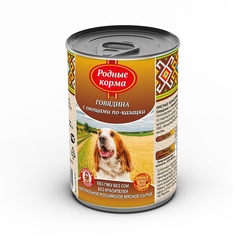 Родные Корма консервы для собак говядина с овощами по-казацки 410 г
