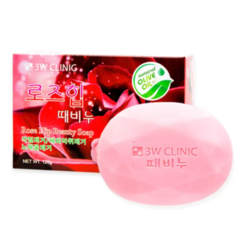 3W Clinic Мыло кусковое «роза» - Rose hip beauty soap, 120г