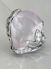 Юность роз.кварц  (кольцо из серебра)