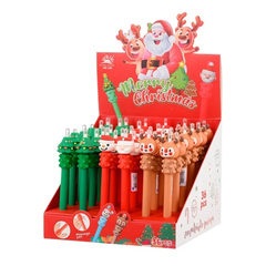 
          Ручка шариковая, автоматическая, Basir, синие чернила, массажер, серия "Новогодние", с фигуркой на корпусе, 36 шт