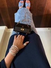 Колье сотуар длинное из неродированного серебра 925 пробы FARANDOL