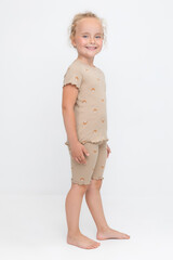 пижама  для девочки  К 1632/темно-бежевый,медвежонок