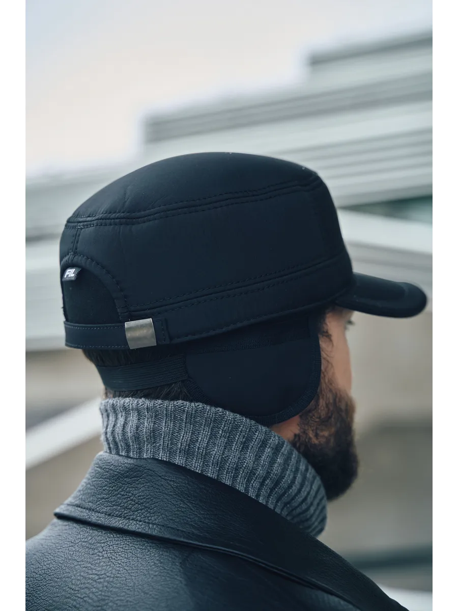 Кепка немка утепленная с ушками плащевка