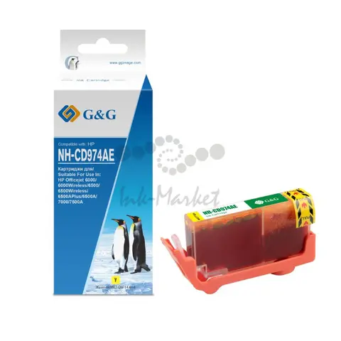 Картридж GG 920XL GG-CD974AE для HP Officejet 6000, 6500, 7000, 7500, желтый  (700 стр.)