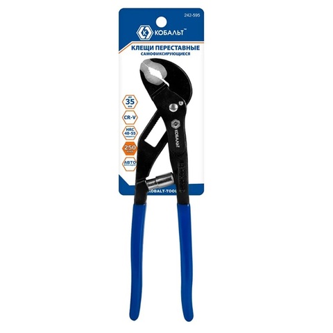 Клещи переставные КОБАЛЬТ 250 мм, самофиксирующиеся CR-V (242-595)