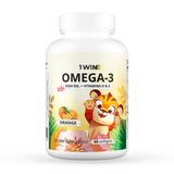 Детская Омега-3 со вкусом апельсина, Omega-3 Kids Orange, 1Win, 60 капсул 1