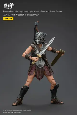Фигурка Легионер Женщина Легкой Пехоты с Луком масштаб 1/18 Roman Republic JoyToy