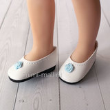 Туфли для куклы Paola Reina 32 см белые с голубым цветком 63203