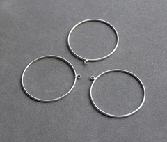 Коннектор-кольцо с петелькой 29 мм, покрытие родий