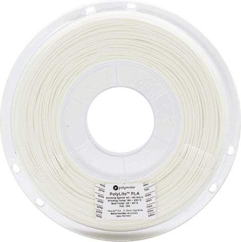 Пластик для 3D-принтера PolyMaker PolyLite PLA, 1.75 мм, 1 кг, Белый