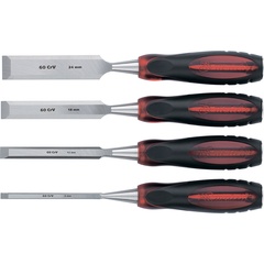 24432 Набор долот-стамесок"Тигровый глаз" плоских, 4 штуки, 6-12-18-24 мм// Matrix