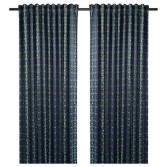 Комплект штор IKEA SKOGSSVINGEL (СКОГССВИНГЕЛЬ), Сине-зеленый, 145х250 см, 2 шт