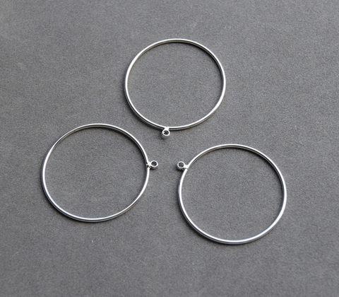 Коннектор-кольцо с петелькой 29 мм, покрытие родий