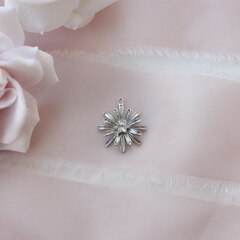 Подвеска Цветок с фианитом 17*15 мм, родий, П284