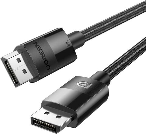 Кабель UGREEN DP114 (80391) DP 1.4 Male to Male Plastic Case плетен Cable, 1,5 м, черный