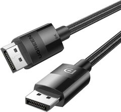 Кабель UGREEN DP114 (80391) DP 1.4 Male to Male Plastic Case плетен Cable, 1,5 м, черный