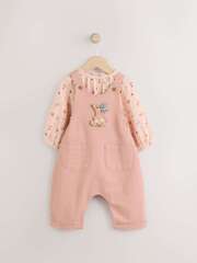 Боди с длинным рукавом и комбинезон в комлекте для малышей Next E65-355, Розовый
