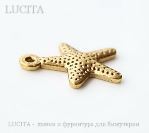 Подвеска "Морская звезда" 16х12 мм (цвет - античное золото)